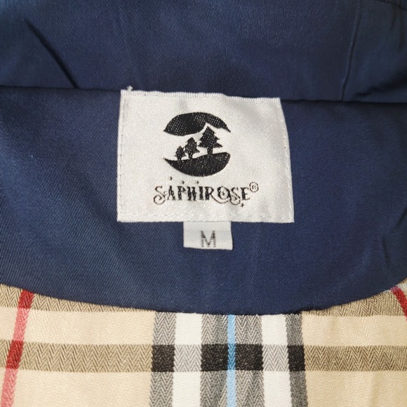 Saphirose Women's Long Hooded Anorak Style Windbreaker Jacket Outdoor Raincoat M - Picture 8 of 13